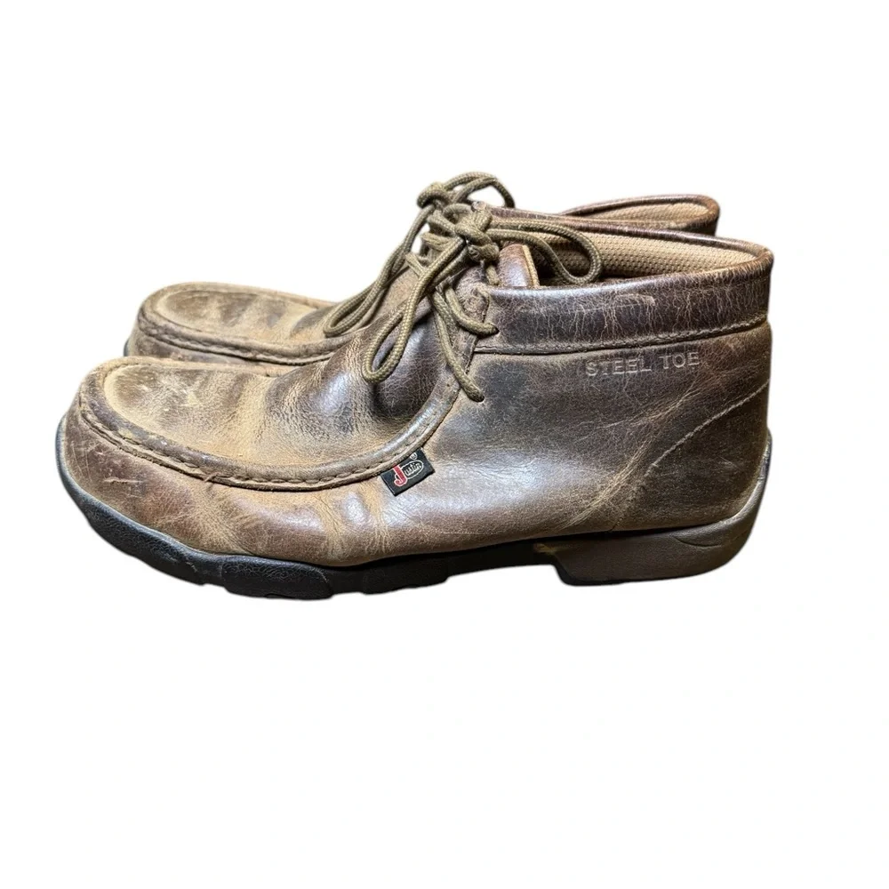 👢 Justin 235‎ Cappie Steel Toe Chukka Boots Brown Men’s 8M ✨